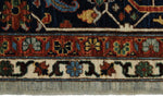 10x14 Gray and Navy Traditional Rug