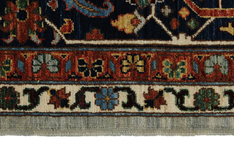 10x14 Gray and Navy Traditional Rug
