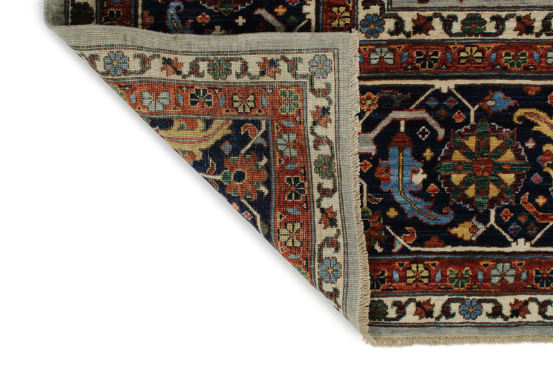10x14 Gray and Navy Traditional Rug