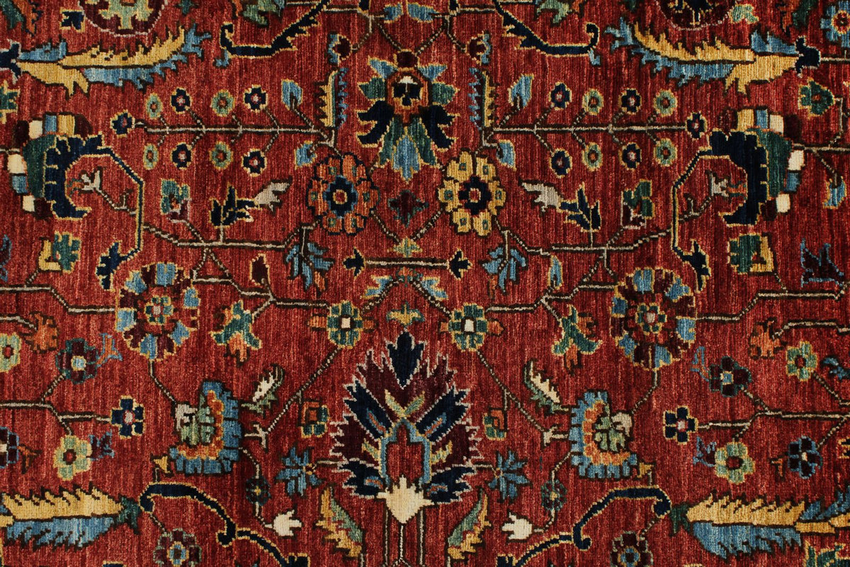 10x14 Red and Navy Traditional Rug