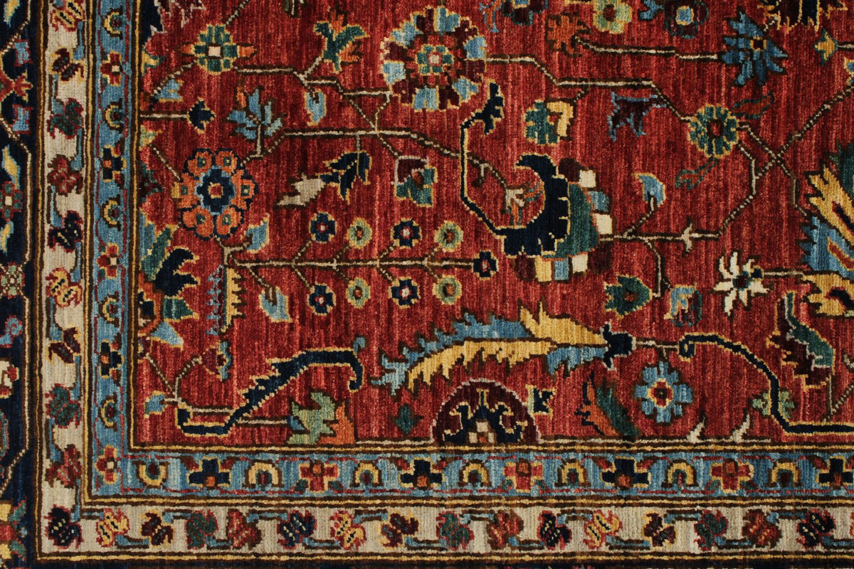 10x14 Red and Navy Traditional Rug