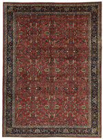 10x14 Red and Navy Traditional Rug