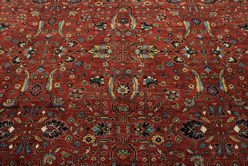 10x14 Red and Navy Traditional Rug