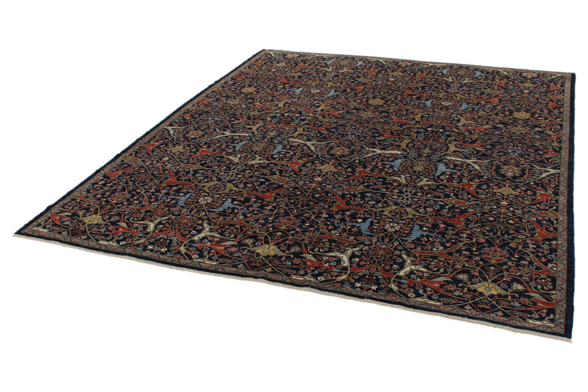 8x10 Navy and Multicolor Anatolian Traditional Rug