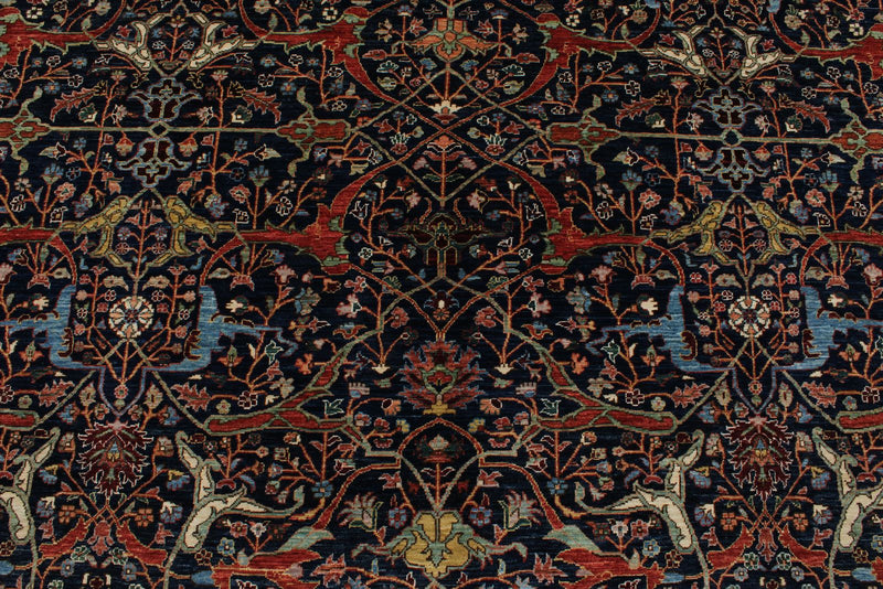 8x10 Navy and Multicolor Anatolian Traditional Rug