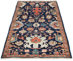 3x6 Navy and Multicolor Traditional Runner