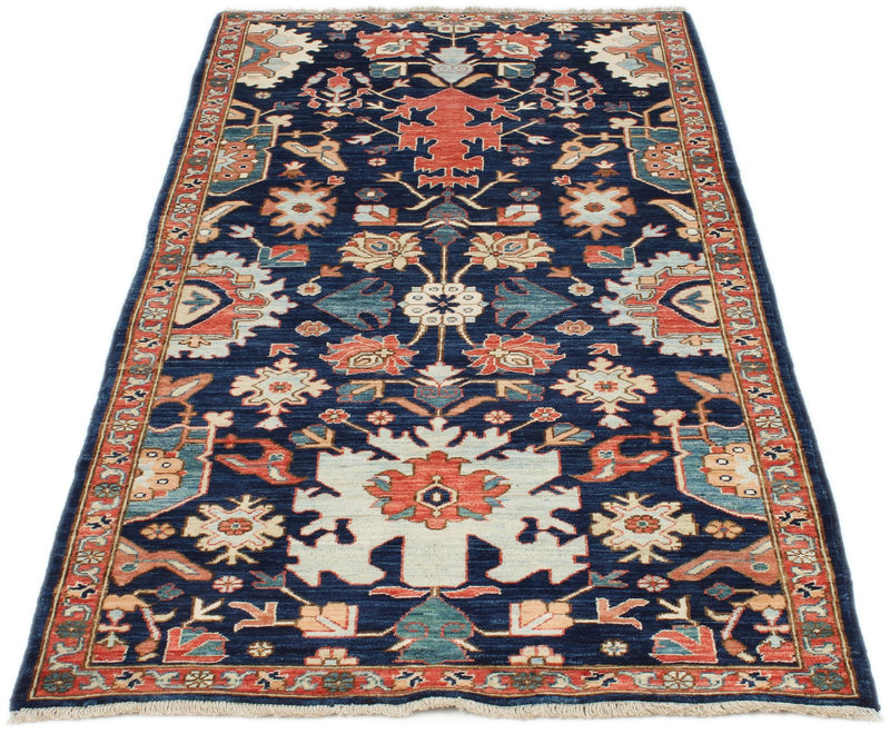 3x6 Navy and Multicolor Traditional Runner