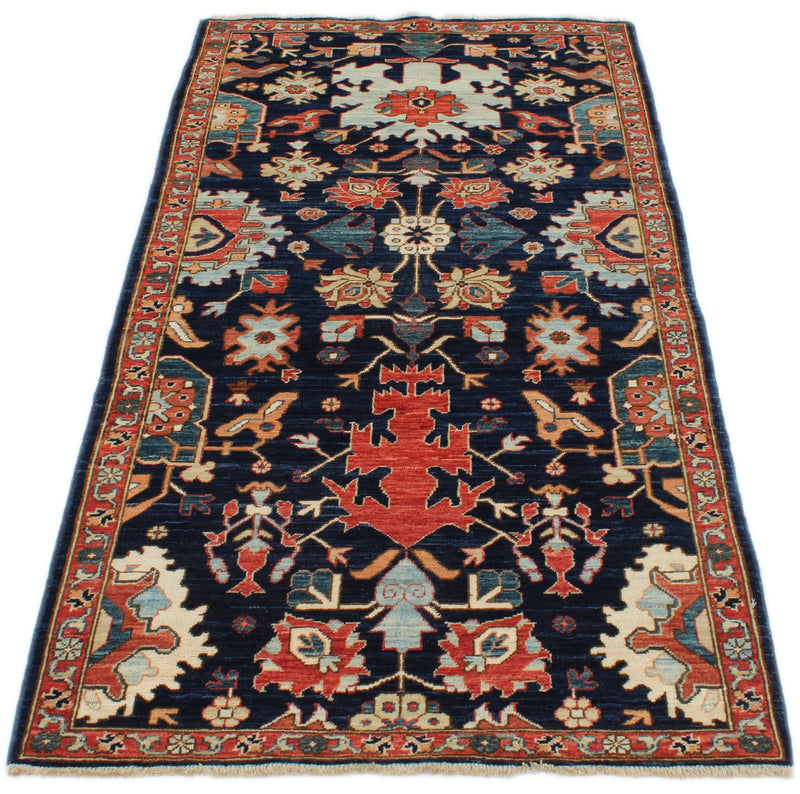 3x6 Navy and Multicolor Traditional Runner
