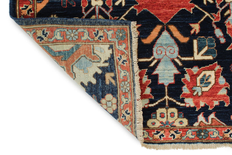 3x6 Navy and Multicolor Traditional Runner