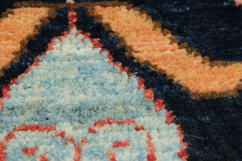 3x6 Navy and Multicolor Traditional Runner