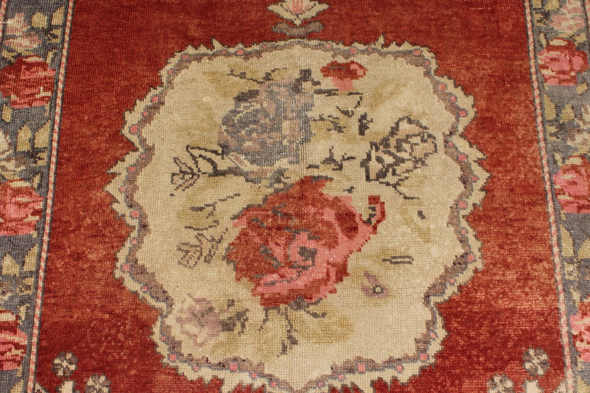4x10 Red and Gray Turkish Tribal Runner