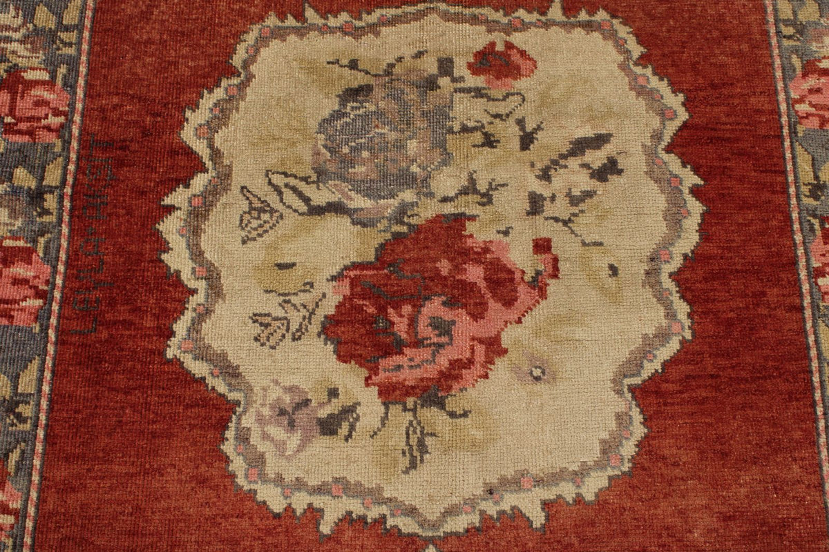4x10 Red and Gray Turkish Tribal Runner