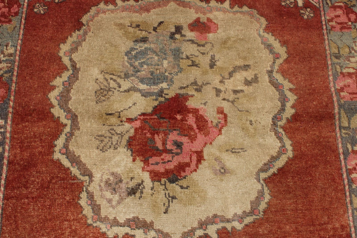 4x10 Red and Gray Turkish Tribal Runner