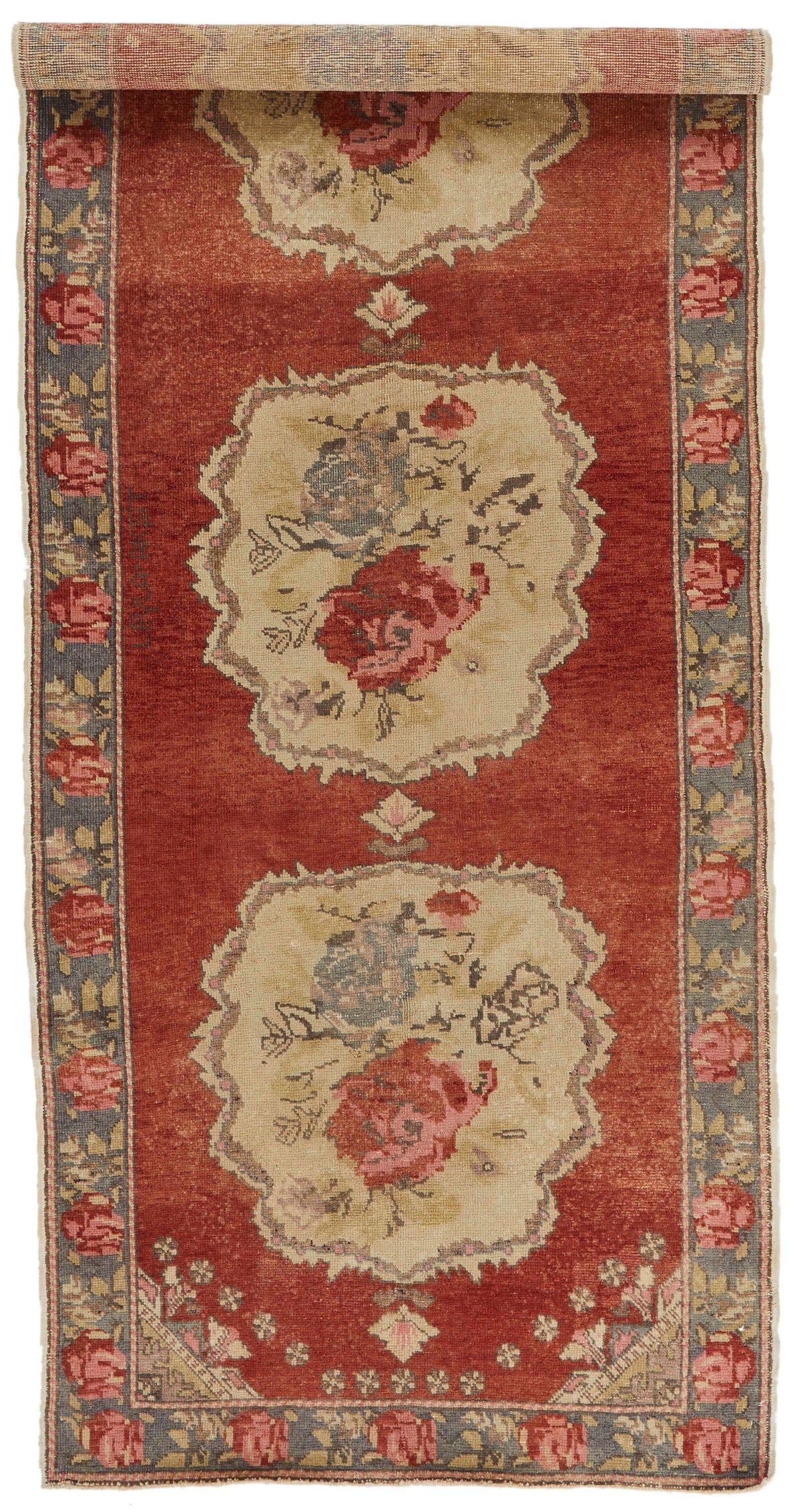 4x10 Red and Gray Turkish Tribal Runner