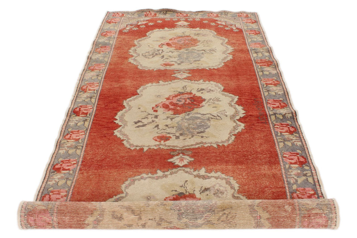 4x10 Red and Gray Turkish Tribal Runner