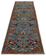 3x10 Blue and Multicolor Traditional Runner