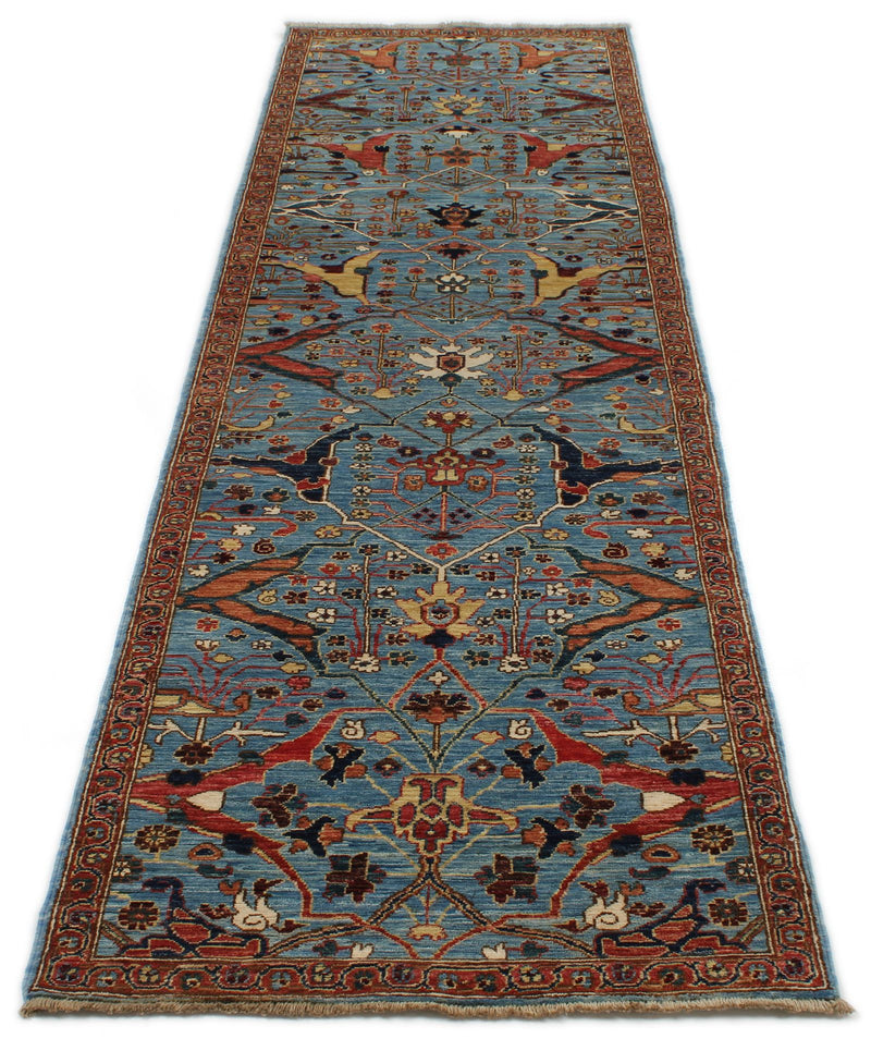 3x10 Blue and Multicolor Traditional Runner