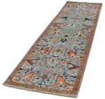 3x10 Blue and Multicolor Traditional Runner