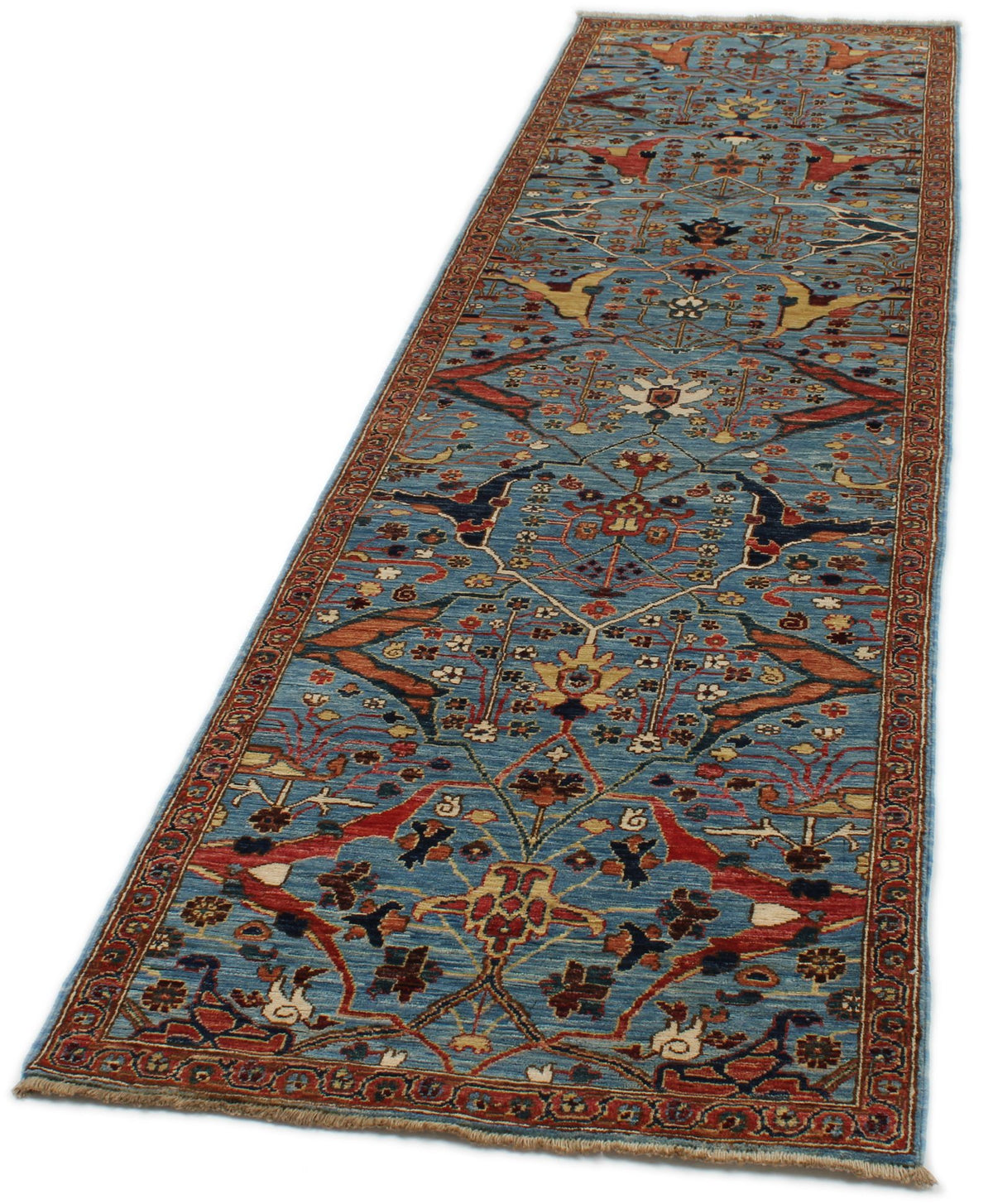 3x10 Blue and Multicolor Traditional Runner