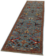 3x10 Blue and Multicolor Traditional Runner