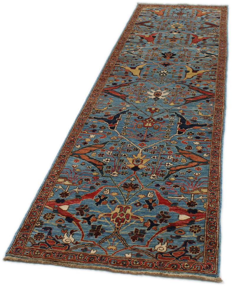 3x10 Blue and Multicolor Traditional Runner