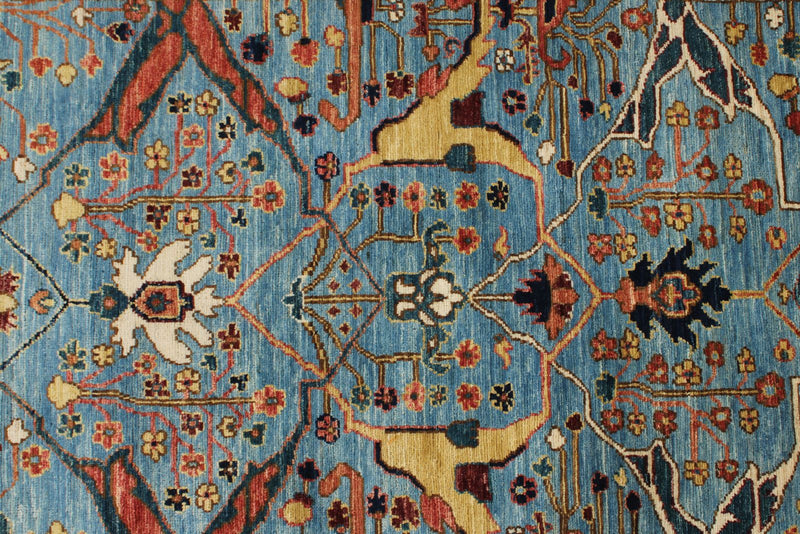 3x10 Blue and Multicolor Traditional Runner