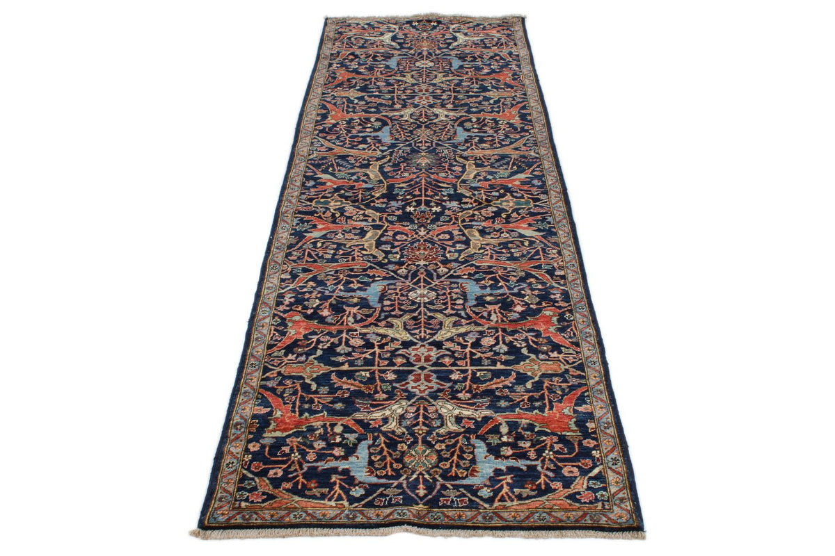 3x10 Navy and Multicolor Anatolian Traditional Runner