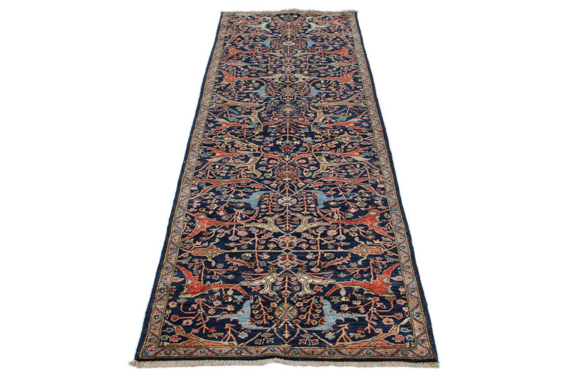 3x10 Navy and Multicolor Anatolian Traditional Runner