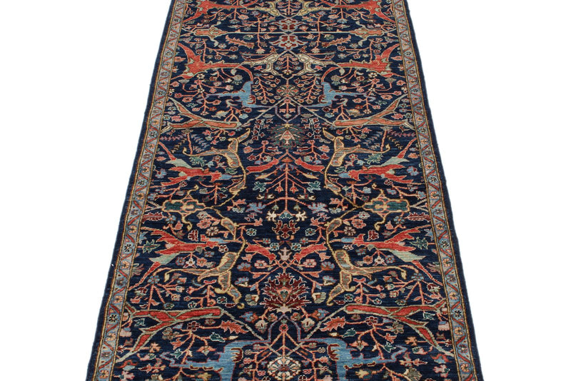3x10 Navy and Multicolor Anatolian Traditional Runner