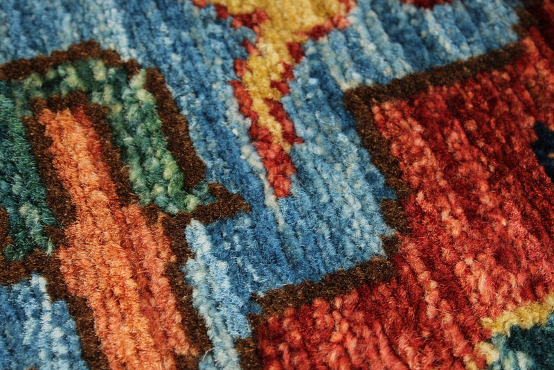 3x7 Red and Navy Anatolian Traditional Runner