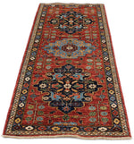 3x7 Red and Navy Anatolian Traditional Runner