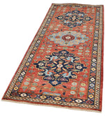 3x7 Red and Navy Anatolian Traditional Runner
