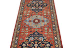 3x7 Red and Navy Anatolian Traditional Runner