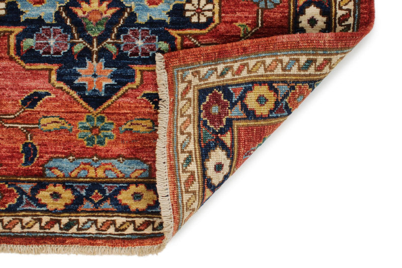 3x7 Red and Navy Anatolian Traditional Runner