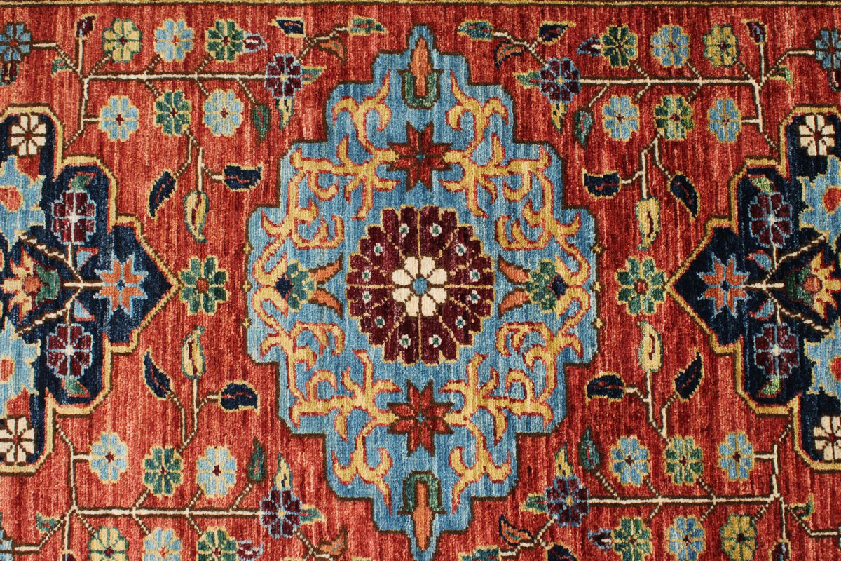 3x7 Red and Navy Anatolian Traditional Runner