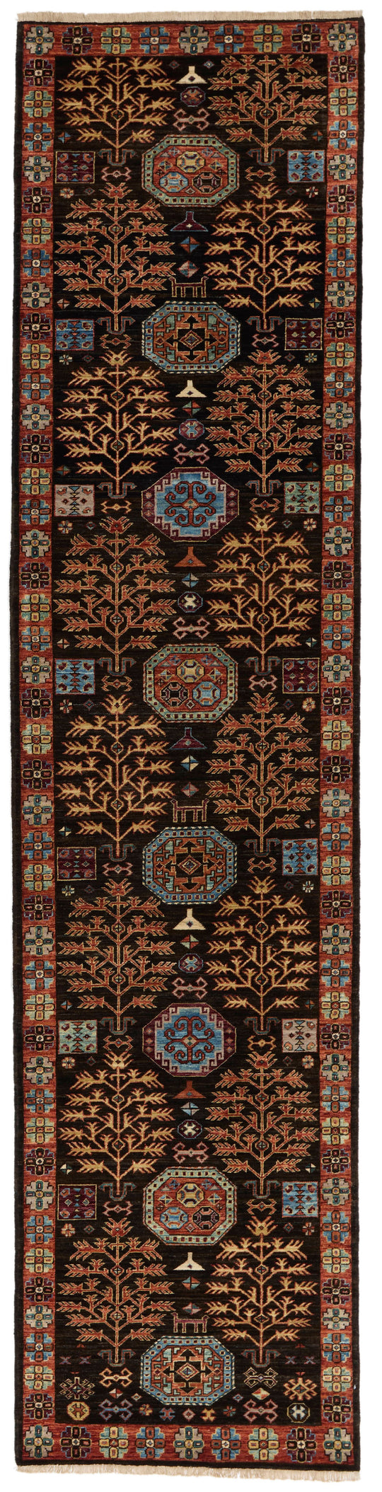 3x12 Black and Red Traditional Runner