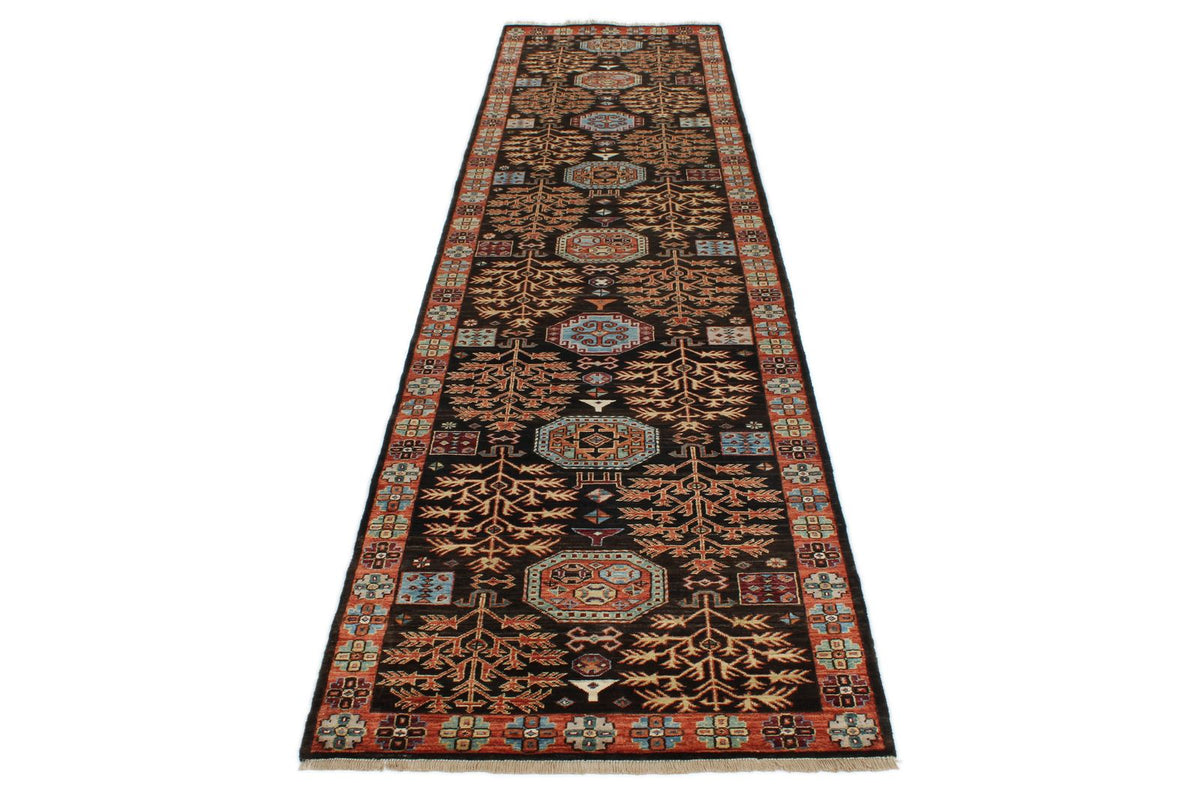 3x12 Black and Red Traditional Runner