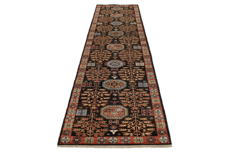 3x12 Black and Red Traditional Runner