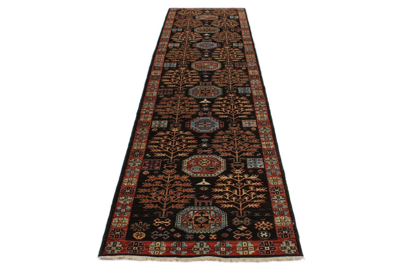 3x12 Black and Red Traditional Runner
