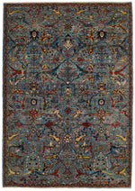 6x9 Blue and Multicolor Anatolian Traditional Rug