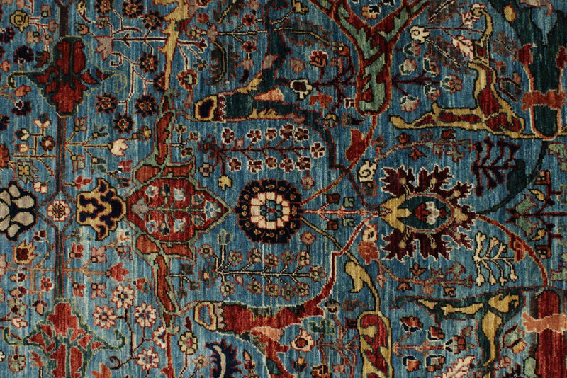 6x9 Blue and Multicolor Anatolian Traditional Rug