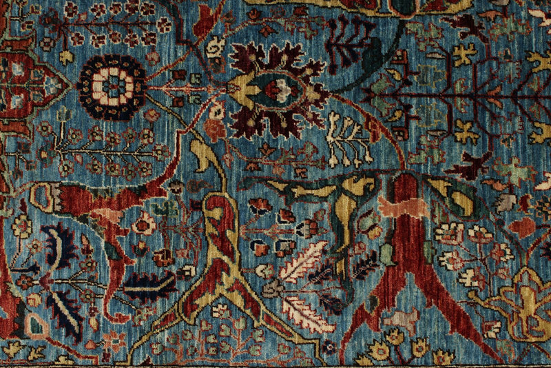 6x9 Blue and Multicolor Anatolian Traditional Rug