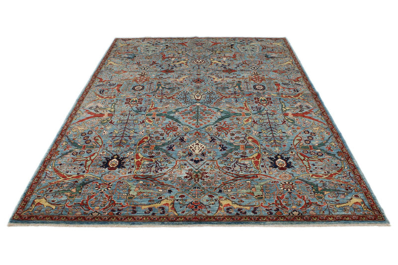 6x9 Blue and Multicolor Anatolian Traditional Rug