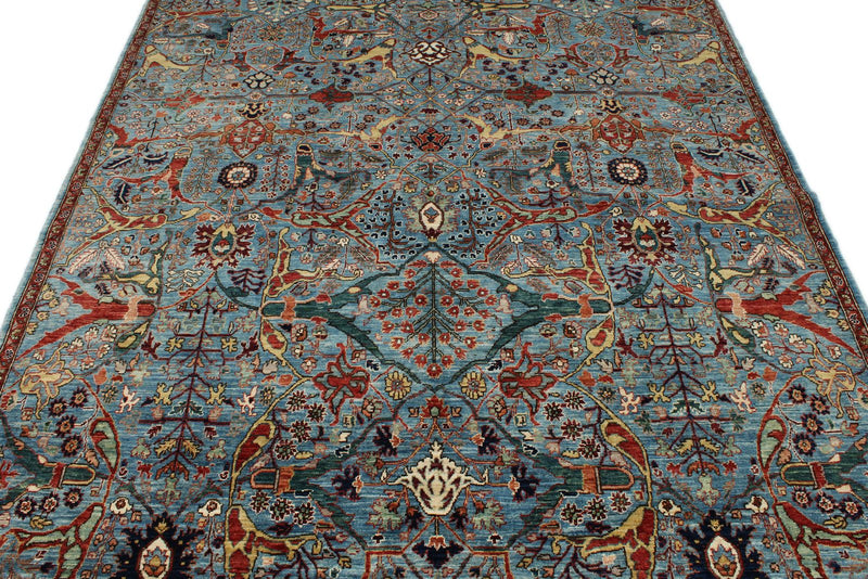 6x9 Blue and Multicolor Anatolian Traditional Rug