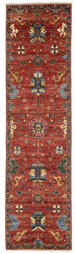 3x10 Red and Multicolor Anatolian Traditional Runner