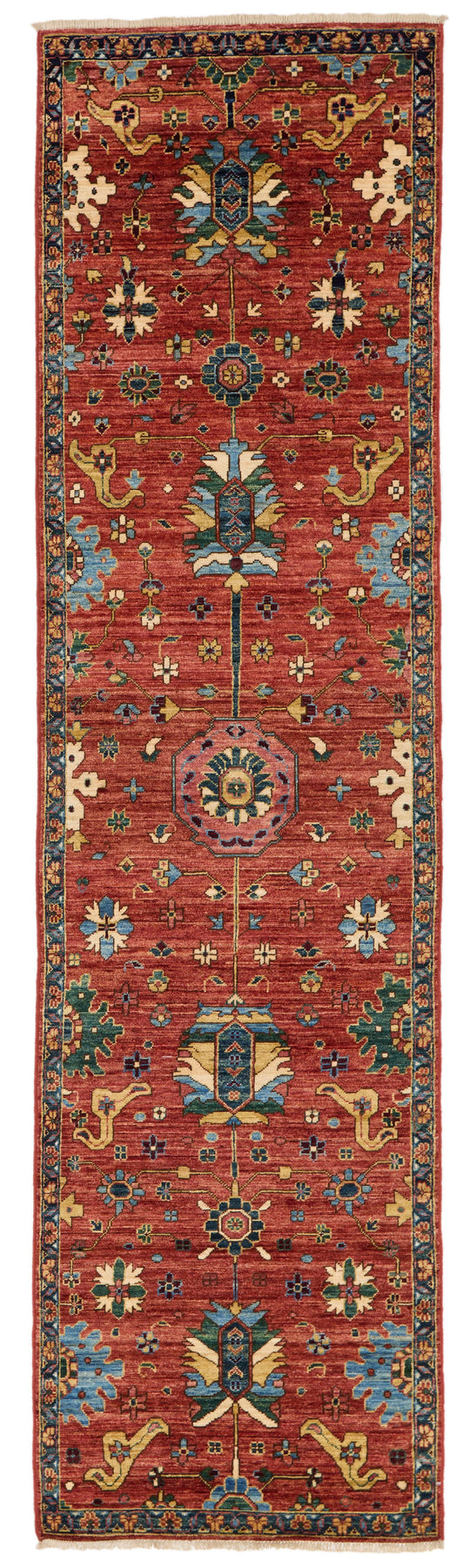 3x10 Red and Multicolor Anatolian Traditional Runner