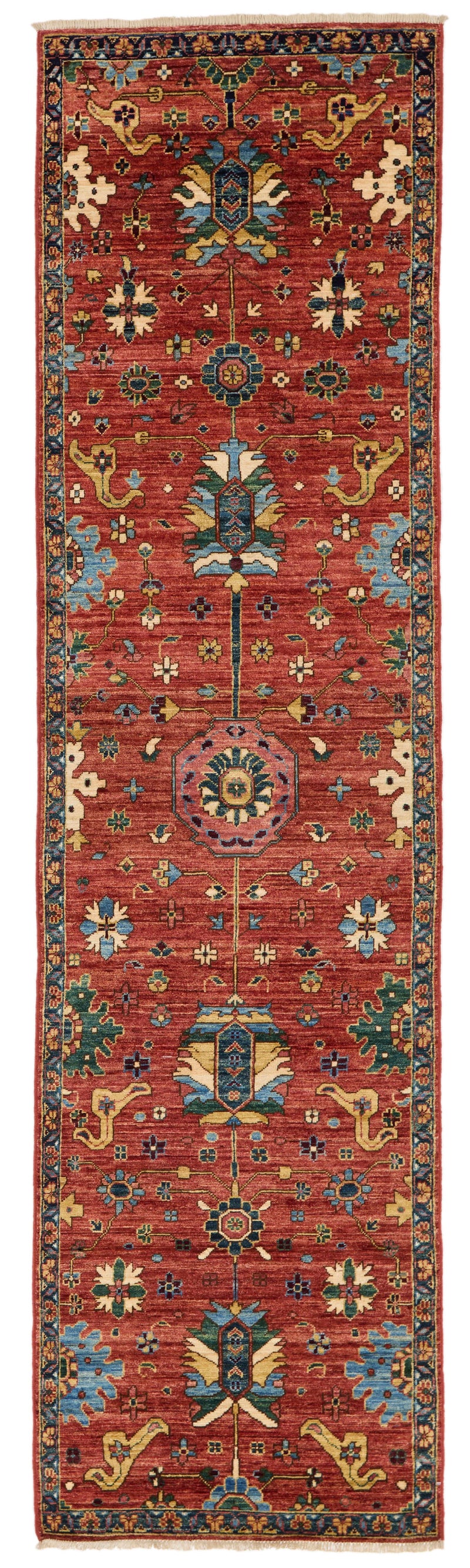 3x10 Red and Multicolor Anatolian Traditional Runner