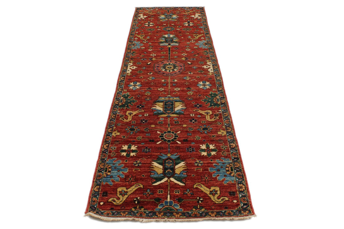 3x10 Red and Multicolor Anatolian Traditional Runner