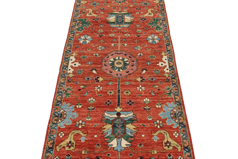 3x10 Red and Multicolor Anatolian Traditional Runner