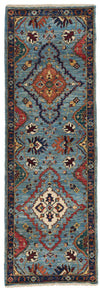 3x8 Blue and Multicolor Anatolian Traditional Runner